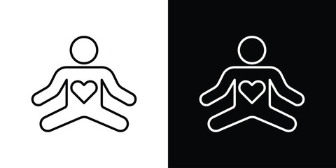 Meditating icon editable concept. editable vector stroke symbols