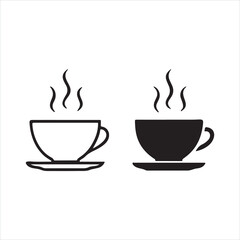 Minimal Coffee Cup Silhouette Icons