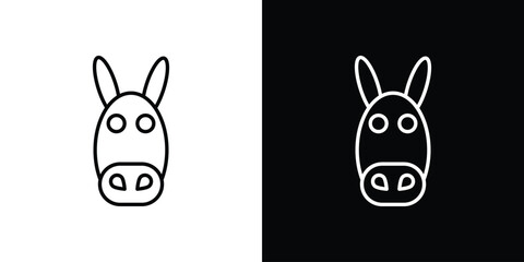 Obraz premium Donkey icon editable concept. editable vector stroke symbols
