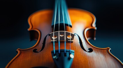 Fototapeta premium Close-up of a violin's headstock and body