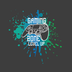 Gaming Zone Splatter console vector graphic © Saranya