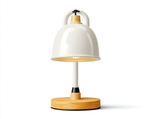 Modern white table lamp with elegant wooden base, perfect lighting for home or office decor