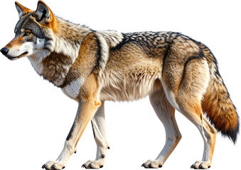 3D wolf icon isolated on transparent background. PNG