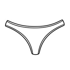 White women's thong panties, isolated on transparent or white background, vector illustration.