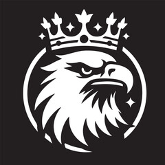 vector logo of an eagle wearing a crown