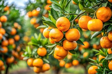 Tree with many oranges hanging from it