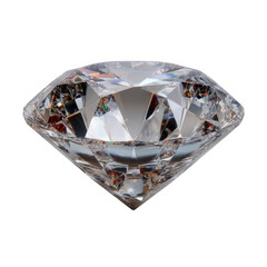 Brilliant diamond isolated on transparent background
