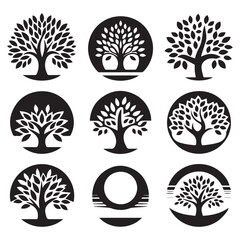 Palm tree silhouette vector art illustration