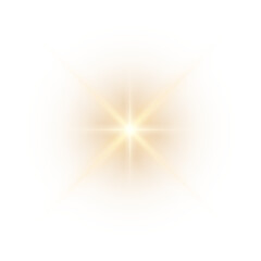 Shine glowing star. PNG Golden Spark isolated