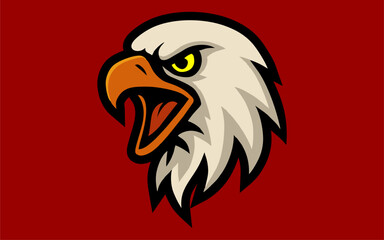Aggressive Eagle head Mascot Logo Design with Modern illustration for Badge and Emblem