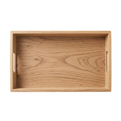 Wooden serving tray with smooth finish, placed on a clean surface, ideal for dining