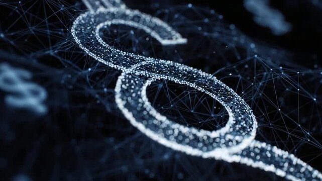 Digital Currency Symbol, Abstract Section Sign, Networked Finance