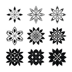 Obraz premium Abstract Geometric Floral Pattern with Stylized Leaf Motifs