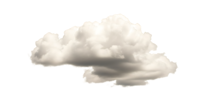 Isolated Cumulus Cloud; Dramatic, Textured, White, Moody, Atmospheric, Weather, Nature, Background, Design Element, Clipping Path.