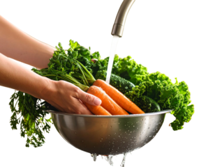 Hand Washing Vegetables with Recycled Water