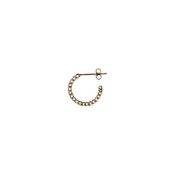 Delicate gold chain hoop earrings close-up