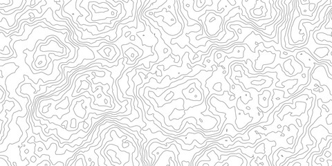 The stylized height of the topographic map contour in lines and contours isolated background. Vintage outdoors style. Black and white lines seamless Topographic map patterns, topography line map.