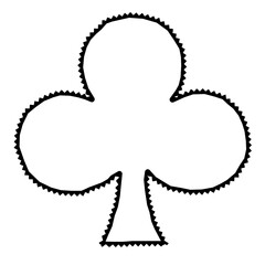 club playing card symbol decorative outline	