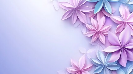 Fototapeta premium Pastel flowers on a light purple background