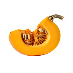 Vibrant Orange Pumpkin Slice, Seeds Visible, Autumnal Harvest, Studio Shot, Food Photography