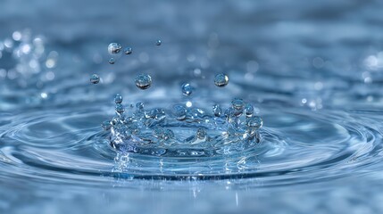 The mesmerizing splashes and ripples of water droplets hitting a surface.