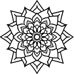 Elegant Mandala Line Art Ornament Vector