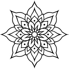 Elegant Mandala Line Art Ornament Vector