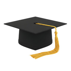 Black Graduation Cap with Gold Tassel: Achievement, Success, Education Concept