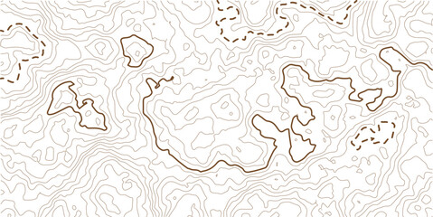 Mobile topographic map. Golden outlines on a White background. Contour abstract background. Vector illustration.