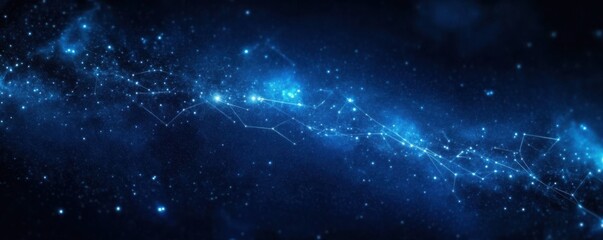 Fototapeta premium A dark blue background with stars- galaxies- and space dust. Viewing the universe in an abstract manner.