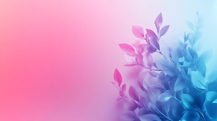 Fototapeta premium Pastel leaves on a soft gradient background