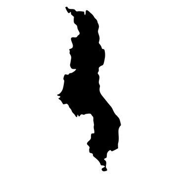 map of Malawi black