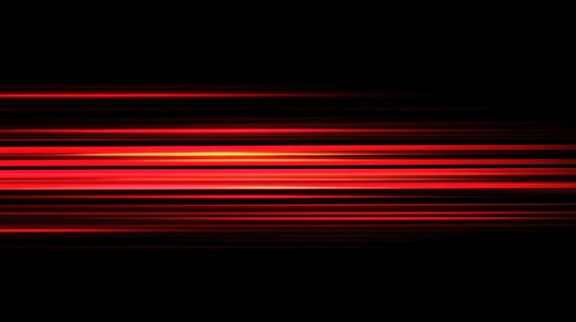 Red light streaks on a black background with glowing horizontal lines in a high speed motion blur effect.