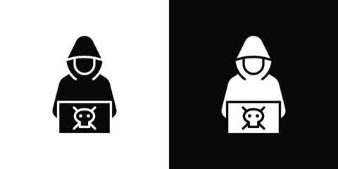 Hacker icon. Simple high quality pictogram. Modern solid style © Surya