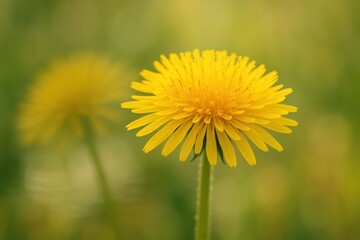 Fototapeta premium A Close-Up of a Dandelion in Full Bloom