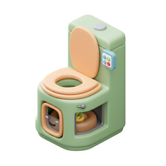 3D smart eco toilet with waste treatment system