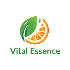Green leaf orange eco logo design.