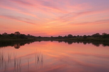 Fototapeta premium A Serene Lake at Sunset