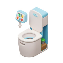 3D advanced eco toilet with digital panel and flush
