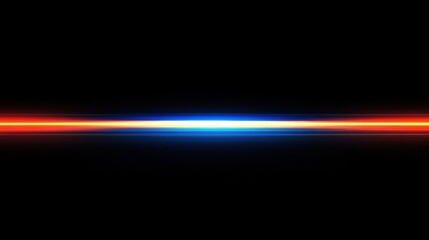 A horizontal line of light- glowing blue and orange at the horizon against a black background