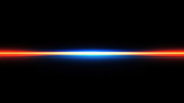 A horizontal line of light- glowing blue and orange at the horizon against a black background
