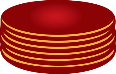 Stack of Round Plates Color Vector Design