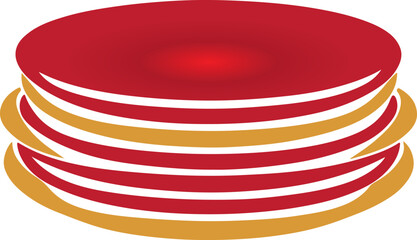 Stack of Round Plates Color Vector Design