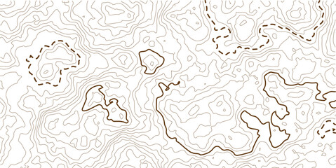 Geographic line map with elevation assignments. Contour background geographic grid. Topographic map background.