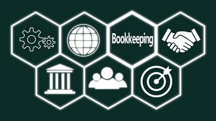 Businessman pressing a Business Bookkeeping concept