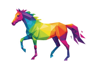 Obraz premium Colorful geometric horse illustration in vibrant shades
