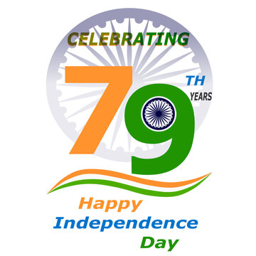 79 Th Indian Independence Day Vector illustration,  Indian Independence Day Icon, 15 Th August Logo 