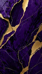 Luxurious Abstract Marble Texture Purple Hues with Golden Veins for Elegant Backgrounds and Creative Projects