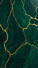 Emerald Green Abstract Art with Gold Veins Modern Textured Background for Elegant Designs and Creative Projects