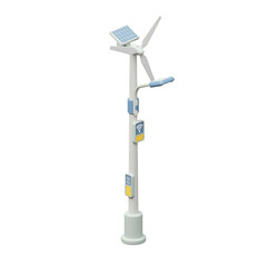 3D solar wind hybrid streetlight with sensors